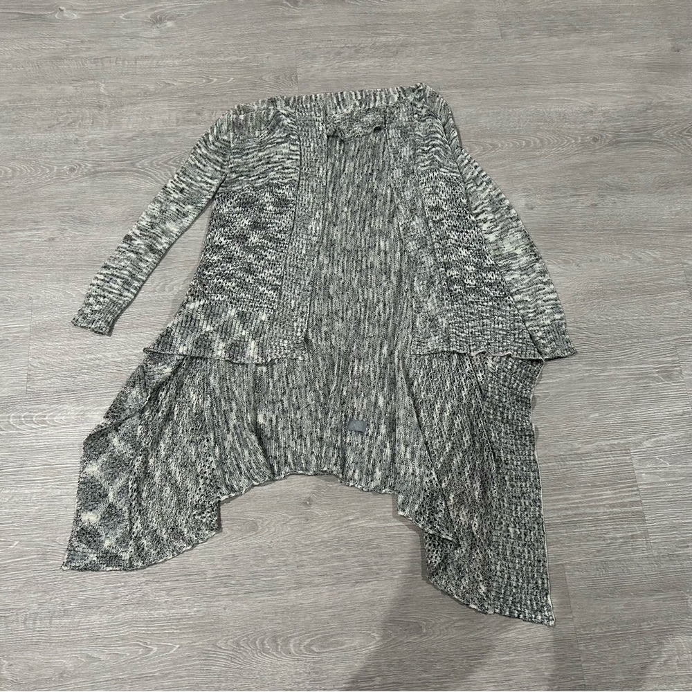 Women's Gray Open-Front Sweater